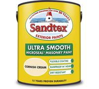 Sandtex masonry paint, 5 litres, ultra smooth brickwork, yellow