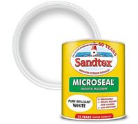 Sandtex Microseal Exterior Smooth Masonry Paint | Pure Brilliant White 1L | Rainproof in 1 hour