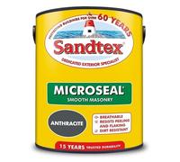 Sandtex Microseal Smooth Masonry Paint | Anthracite | Rainproof in 1 Hour | 5 Litre