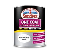 Sandtex One Coat Exterior Satin Paint 750ml Brilliant White