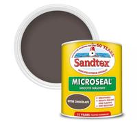 Sandtex Microseal Smooth Masonry Paint 1L, Bitter Chocolate, 15 Yr Protection