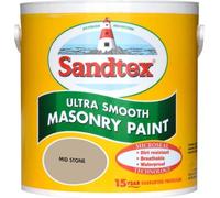 Sandtex Ultra Smooth Mid Stone Brown Smooth Masonry Paint, 2.5L