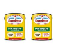 Sandtex Smooth Masonry Paint Cornish Cream 5L Pack Of 2