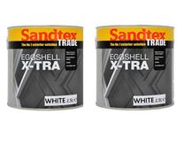 Sandtex Trade Eggshell X-Tra Paint White 2.5L Pack Of 2