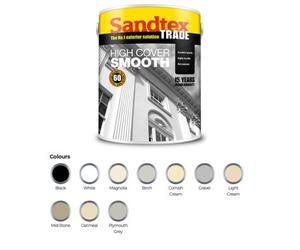 Sandtex Trade High Cover Smooth Masonry - Cornish Cream - 5L