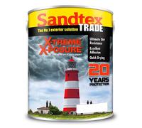 Sandtex Trade X-Treme X-Posure Smooth Masonry Paint, Brilliant White, smooth exterior masonry paint