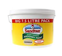 Sandtex Ultra Smooth Masonry Paint 7.5L Magnolia | Breathable exterior finish for suitable render concrete and facing brick
