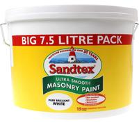 Sandtex Ultra Smooth Masonry Paint - Pure Brilliant White - 7.5 litres