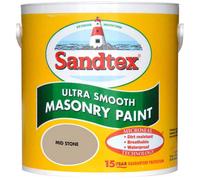 Sandtex Ultra Smooth Mid Stone Brown Smooth Masonry Paint, 2.5L