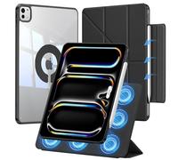 SANDUODD for iPad Pro 13 inch Case M5/M4, Detachable Magnetic Rotating Full Protective Y Fold PU Leather Case with Pencil Holder Clip (Midnight Black)