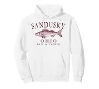 Sandusky Ohio Walleye Fishing Town Vintage Maroon Letters Pullover Hoodie