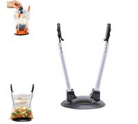 Sandwich Baggy Racks Reusable Plastic Freezer Bag Holders with Clips, Hands-Free Food Prep Stands for The Batch Lady Freezer Bags & Food Storage Bags, Essential Kitchen Organization Tool (Black)