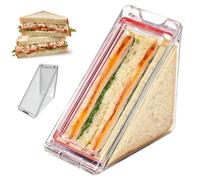 Sandwich Box, Clear Safe Plastic Triangle Sandwich Container, Reusable Boxes, 4.1x4.1x2.4 Portable Container for Cheese Cake Pie Slices Desserts Box