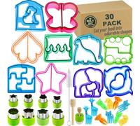 Sandwich Bread Cutters Set for Kids Bento Lunch Box Mold Supplies Vegetable Fruit Crust Shapes Cookie Cutter 30 Pcs