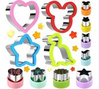 Sandwich Cookie Cutters Set, Sandwich Cutter for Kids 12 Pcs, Dinosaur,Heart,Star,Mickey Sandwich Knife Cookie Knife Vegetable Cutter Food Grade Cookie Mould for Kids Bento Box Baking, Christmas Gifts