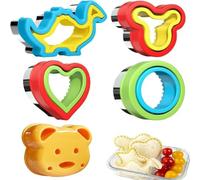 Sandwich Cutter and Sealer, 5-Piece Kids Lunchbox Tools for Bento Box and School Lunches, Ideal for Fun Meal Preparation