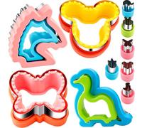 Sandwich Cutter and Sealer for Kids 10PCS Large Bread Sandwich Decruster Pancake Maker Cookies Fruits Vegetables Shaped Cutters for Lunch Bento Box Dinosuar Mickey Butterfly Unicorn Heart Star flower