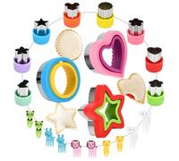 Sandwich Cutter and Sealer Set Fun Food Shape Cutters for Kids Lunch Fruit Vegetable Cutter Shapes, Cookie Cutters, Food Picks for Kids Lunch Crustless Sandwich Maker Accessories (21)
