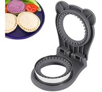 Sandwich Cutter and Sealer, Stainless Steel Uncrustable Sandwich Maker with Crimper, Round Circle Shape for Peanut Butter Jelly, Pancake, Cookie, Crustless Bread Sealer for Kids Lunchboxes (Gray)