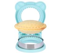 Sandwich Cutter and Sealer, Stainless Steel Uncrustable Sandwich Maker with Crimper，Round Circle Shape for Peanut Butter Jelly, Pancake, Cookie，Crustless Bread Sealer for Kids Lunchboxes (Light Blue)