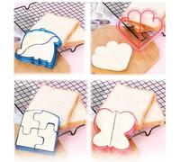 Sandwich Cutters for Kids, Including 4 Sandwich Cutters, Each Kids Bread Cutter and Sandwich Cutter in Cute Colors and Shapes, Easy Crust Cutter Sandwiches for School lunches and Home Baking