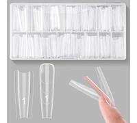 Sandwich Dual Nail Forms-2026 Sandwich Nail Extensions-Nail Dual Forms For Gels Builder Prevents Gel Stacking & Warping - 240Pcs 15 Sizes Kit (Long Coffini)