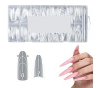 Sandwich Dual Nail Forms 258Pcs 16 Sizes Reusable Almond Shaped Nail Molds, Leak-Proof Nails Extension Forms for Polygel & Builder Gel, Manicure Art Tools for DIY or Salon