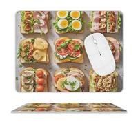 Sandwich Encyclopedia Mouse Pad, 10 X 8 Inch PU Leather Mousepad with Smooth Surface, Square Waterproof Mouse Mat Non-Slip Ultra Thin Desk Pad for Gaming, Office & Home