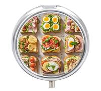 Sandwich Encyclopedia Pill Box for Pocket Round Pill Box 3 Compartment Decorative Portable Travel Pill Holder Tablet Vitamin Organizer Mini Pill Case