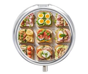 Sandwich Encyclopedia Pill Case 3 Compartments Portable Pill Box for Wallet Pocket Waterproof Travel Pill Organizer Vitamin Organizer Round Small Pill Box Daily Pill Container
