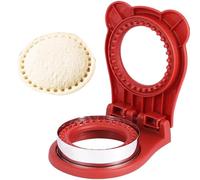 Sandwich Maker 3.5 in Cookies Cutter - Sandwich Cutter and Sealer, DIY Butter and Jelly Crustless Sandwich Cutter Maker for Kids Children Boys Girls Lunch Back to School(Wine red, Round)