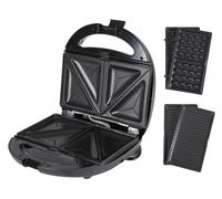 Sandwich Maker 3in1 Waffle Maker Contact Grill Non-Stick Black
