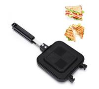 Sandwich Maker, Double Sided Nonstick Waffle Aluminum Pan Panini Maker Pan for Grilled Cheese Panini Breakfast Cooking 36x14cm