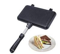 Sandwich Maker Grill Pan - Double-Sided Household Gas Type Breakfast Cooker, Steak Egg Frying Pan | Non-Stick Toasted Sandwich Press Portable Outdoor Camping Waffle Iron