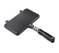 Sandwich Maker Non-Stick Removable Heat-Conductive Metal Sandwich Press with Secure Lock Double-Sided Grilled Cheese Maker with Handle for Home Kitchen Breakfast Camping