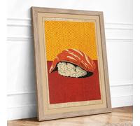 Sandwich Monument Modern Framed Wall Art Print A4 (29.7×21cm) Oak, Wall Decor for Living Room, Bedroom, Office & Home, Ready to Hang, Art Gift
