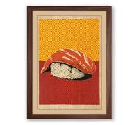 Sandwich Monument Modern Framed Wall Art Print A4 (29.7×21cm) Walnut, Wall Decor for Living Room, Bedroom, Office & Home, Ready to Hang, Art Gift