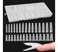 Sandwich Nail Extensions-duals Forms Kit, 180pieces Clear Nail Tips For Acrylic Extensions, Full Cover False Nails Oval, Easy To Shape, Press On Nails, For Art And DIY French Designs