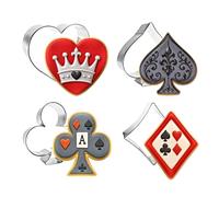 Sandwich Poker Card Symbols Cookie Cutter 4 Piece Set from The Cookie Cutter Shop - Spade, Heart, Club, Diamond Cookie Cutters - Tin Plated Steel Cookie Cutters
