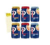 Sandwich Spread Bundle with Princes Chicken, Beef and Tuna & Mayo Paste (2 x75g of Each Flavour) with Intrinsic Treats Shopping List Card