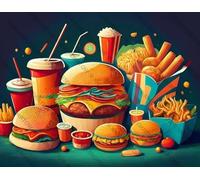 Sandwich with French Fries Jigsaw Challenging Puzzle Game for Adults Decompressing Toy Holiday Party Gifts Puzzles as Home Decor_1000pcs