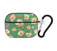 Sandwiches with Bacon Egg Cute Case Compatible with AirPods Pro Protective Cover with Keychain