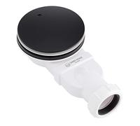 Sandy Beach Black Shower Waste Trap - 90mm Shower Waste Trap, Slimline Black Shower Waste 90mm - Black Shower Tray Waste Trap, Shower Tray Trap - Black Shower Trap - 90mm Diameter 48mm Depth