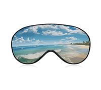 Sandy Beach Blackout Sleep Eye Mask, Ventilated Fabric, Adjustable Wearing Style, Zero Pressure Sleeping Mask Soft Skin Friendly Eyeshade for Women Men