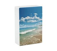 Sandy Beach Cigarette Case, Plastic Waterproof Shockproof, Airtight Push Open Cigarette Box, Capacity King Size Cigarette Holder, Portable Cigarette Container for Outdoor Travel Camping Office