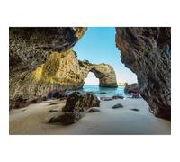 Sandy Beach Cliffs Backdrop Natural Arch Caves Seaside Coast Impressive Cliffs Photography Background Atlantic Coast Beach Backdrop for Honeymoon Vacation Travel Portrait Photo Studio Props 7x5ft