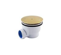 Sandy Beach Gold Shower Waste Trap - Brass Elegance, Premium 90mm Drain Cover Replacement, Sleek Shower Tray Solution - Perfectly Sized, Effortlessly Stylish (90mm Diameter)
