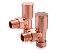 Sandy Beach Radiator Valve - Radiator Valves Set for Bathroom Radiator Towel Rail, Copper Radiator Valves, Angled Radiator Valves, Towel Radiator Valves - Durable & Efficient Valve for Radiators 15mm