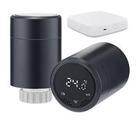 Sandy Beach Smart Radiator TRV With Zigbee Gateway - Thermostat Valve Connecting to Amazon Alexa, Google Home - Anthracite (Gateway + Thermostat)