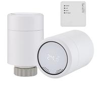Sandy Beach Smart Radiator Valve - Amazon Thermostat With Zigbee Gateway Connecting to Alexa Google Home - White (Gateway + Thermostat + Boiler Receiver)